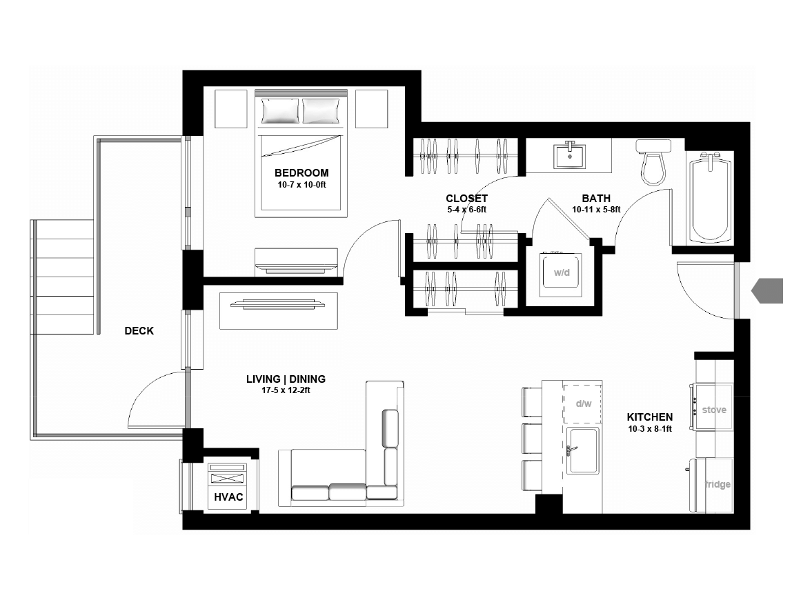 Variant Apartments Minneapolis 1 Bedroom Apartment Layout